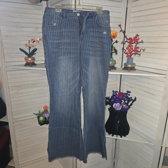 Blakeley Blue Striped Women's Jeans Size 9 - Picture 1 of 2